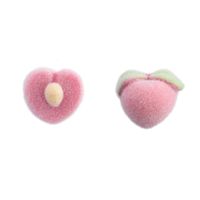 New Autumn And Winter Peach Flocking Stud Earrings Female main image 6