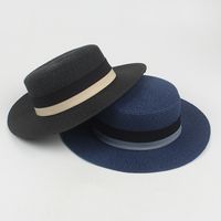 Women's Summer New Sunscreen Flat-top Wide-brimmed Straw Hat main image 5