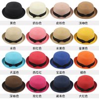Women's Summer New Curling Cute Dome Bow Straw Hat main image 4