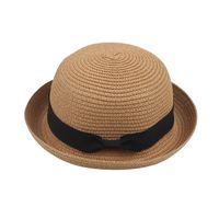 Women's Summer New Curling Cute Dome Bow Straw Hat main image 6
