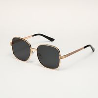 Fashion Round Gradient Gold Frame Thin Geometric Sunglasses main image 1