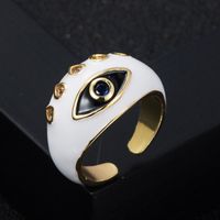 Anillo Grueso De Ojo De Diablo Con Aceite De Goteo De Circón Chapado En Oro De Cobre A La Moda main image 5