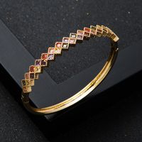 Fashion Copper Plated Real Gold Color Retention Electroplating Color Zircon Bracelet main image 3