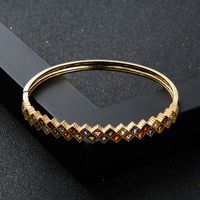 Fashion Copper Plated Real Gold Color Retention Electroplating Color Zircon Bracelet main image 4