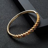 Fashion Copper Plated Real Gold Color Retention Electroplating Color Zircon Bracelet main image 5