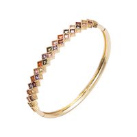 Fashion Copper Plated Real Gold Color Retention Electroplating Color Zircon Bracelet main image 6