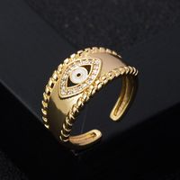 Fashion Copper Gold-plated Micro-inlaid Zircon Eyes Leopard Head Ring main image 4