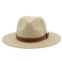 New Spring And Summer Yellow Belt Accessories Straw Hat Jazz Hat main image 3