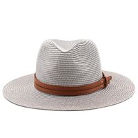 New Spring And Summer Yellow Belt Accessories Straw Hat Jazz Hat main image 5