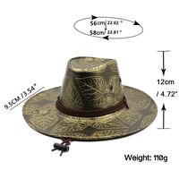 Maple Leaf Printed Leather Sunshade Western Cowboy Big-brimmed Hat main image 6