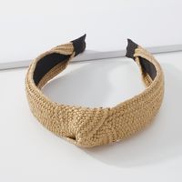 Simple Fabric Braided Wide-brimmed Knotted Headband Female main image 4