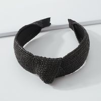 Simple Fabric Braided Wide-brimmed Knotted Headband Female main image 5
