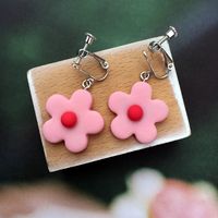Simple Hit Color Small Flower Resin Earrings sku image 7