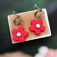 Simple Hit Color Small Flower Resin Earrings sku image 8