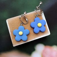 Simple Hit Color Small Flower Resin Earrings sku image 10