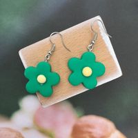 Simple Hit Color Small Flower Resin Earrings sku image 4