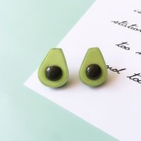 Summer Avocado Cute Simulation Fruit Hairpin Necklace Earrings sku image 3
