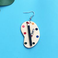 Diy Creative Hand-made Palette Funny Ear Hook Earrings Female sku image 1