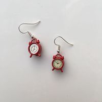 Cute Retro Small Alarm Clock Earrings Ear Clips sku image 1