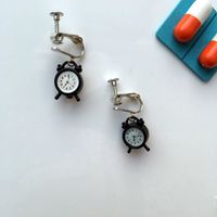 Cute Retro Small Alarm Clock Earrings Ear Clips sku image 3