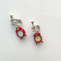 Cute Retro Small Alarm Clock Earrings Ear Clips sku image 4