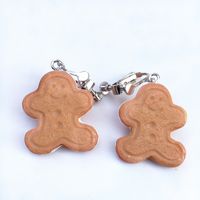 Cream Sandwich Biscuits Creative Bear Gingerbread Man Earrings sku image 8