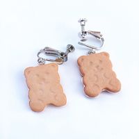 Cream Sandwich Biscuits Creative Bear Gingerbread Man Earrings sku image 9