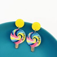 Fashion Dessert Color Lollipop Cartoon Funny Food Earrings sku image 2