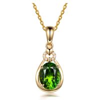 Fashion Bracelet Emerald Ring Snowflake Green Tourmaline Earrings Plated 18k Gold Necklace Set sku image 3