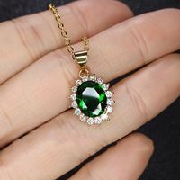 Fashion Imitation Green Tourmaline Jewelry Set Emerald Three-piece Jewelry sku image 1