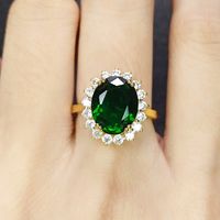 Fashion Imitation Green Tourmaline Jewelry Set Emerald Three-piece Jewelry sku image 3