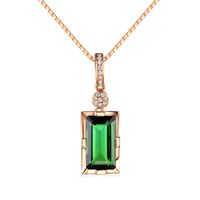 Lucky Clover Bracelet Emerald Gemstone Ring Four Claw Earrings Green Tourmaline Gemstone Pendant sku image 2