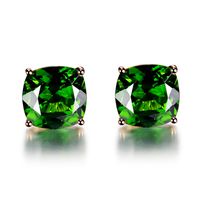 Lucky Clover Bracelet Emerald Gemstone Ring Four Claw Earrings Green Tourmaline Gemstone Pendant sku image 1