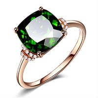 Lucky Clover Bracelet Emerald Gemstone Ring Four Claw Earrings Green Tourmaline Gemstone Pendant sku image 3