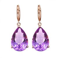 Fashion Amethyst Bracelet Leaf Purple Diamond Ring Earrings Mermaid Amethyst Pendant sku image 1