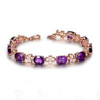 Fashion Amethyst Bracelet Leaf Purple Diamond Ring Earrings Mermaid Amethyst Pendant sku image 4