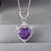 Elegant Heart Copper Plating Pendant Necklace sku image 6