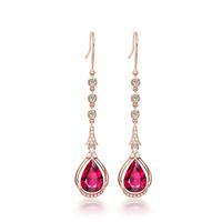 Simple Style Water Droplets Copper Plating Artificial Gemstones Rings Earrings Necklace sku image 3
