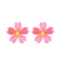 Fashion Cute Resin Cherry Flower Stud Earrings sku image 1