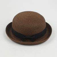 Nouveau Chapeau De Paille À Nœud Dôme Mignon De Curling Pour Femmes sku image 11