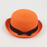 Women's Summer New Curling Cute Dome Bow Straw Hat sku image 14