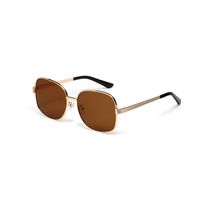 Fashion Round Gradient Gold Frame Thin Geometric Sunglasses sku image 1