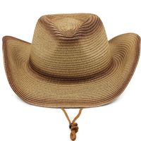 New Western Cowboy Straw Hat Outdoor Sports Mountaineering Top Hat Foldable Hat sku image 1