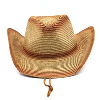 New Western Cowboy Straw Hat Outdoor Sports Mountaineering Top Hat Foldable Hat sku image 3