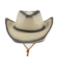 New Western Cowboy Straw Hat Outdoor Sports Mountaineering Top Hat Foldable Hat sku image 4