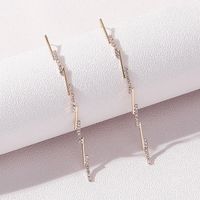 New Long Tassel Lightning Copper Gold-plated Inlaid Zircon Earrings sku image 1