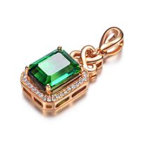 Green Tourmaline Gemstone Ring Bracelet Emerald Necklace Retro Earrings Jewelry Set main image 6