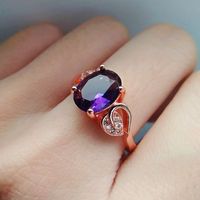 Glam Oval Water Droplets Copper Plating Inlay Artificial Gemstones Rings Earrings Necklace main image 4