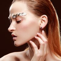 Jewelry Set Geometric Bracelet Tanzanite Petal Ring Blue Crystal Pendant Four Claw Earrings main image 3