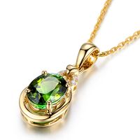 Fashion Bracelet Emerald Ring Snowflake Green Tourmaline Earrings Plated 18k Gold Necklace Set main image 6